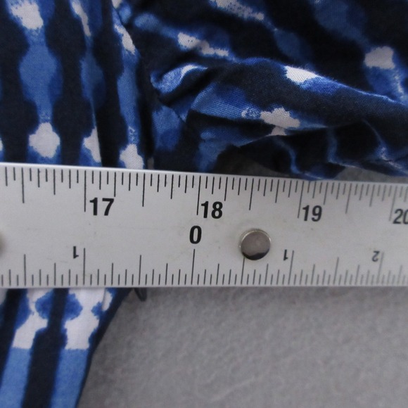 J.Crew Dress 6 Blue Tie Dye Shibori Print Midi Belted Pockets Boho Tiered Beachy - Picture 8 of 11